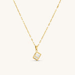 Box Pendant with Encapsulated 3ct Cubic Zirconia