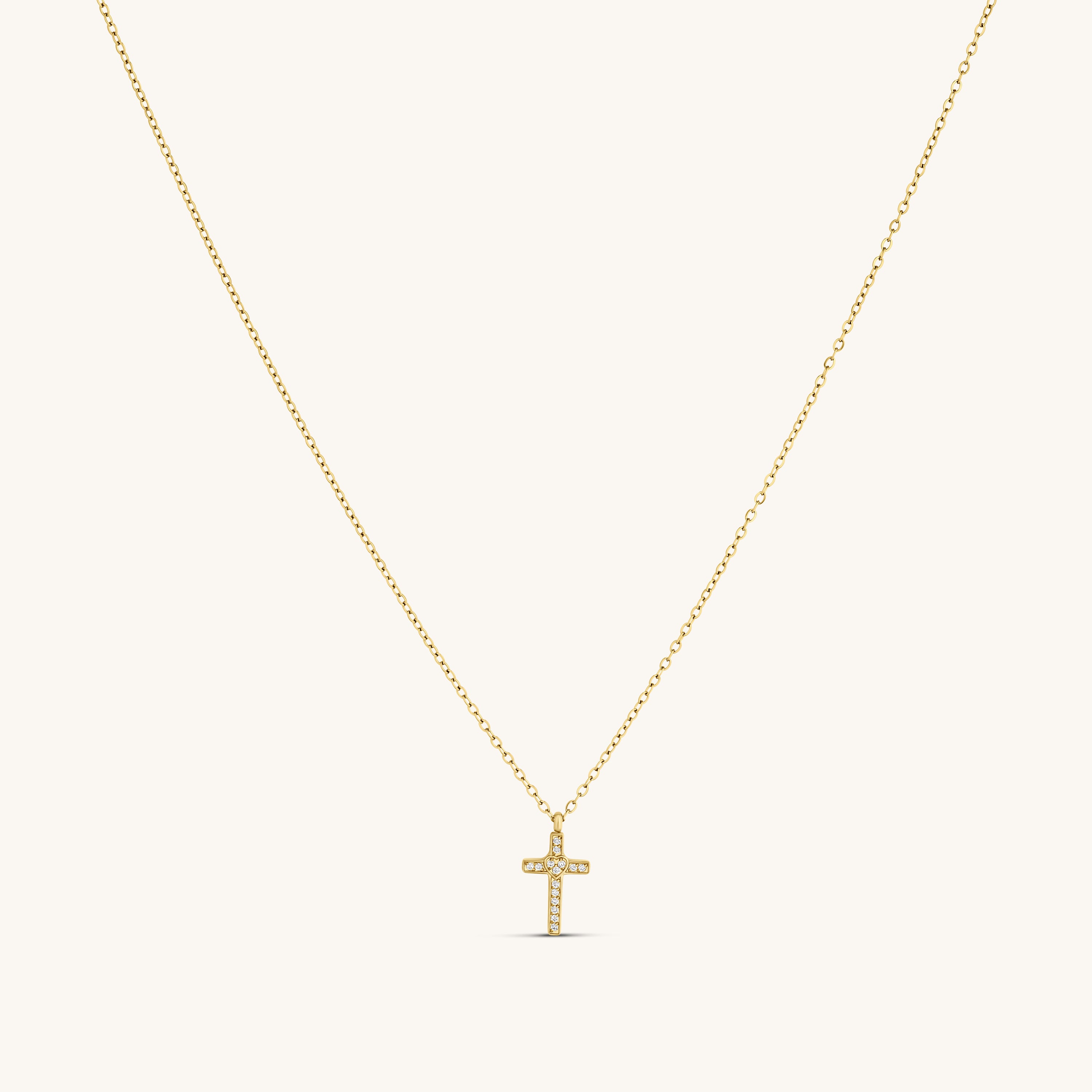 Cross Chain with Zirconia Pendant Necklace