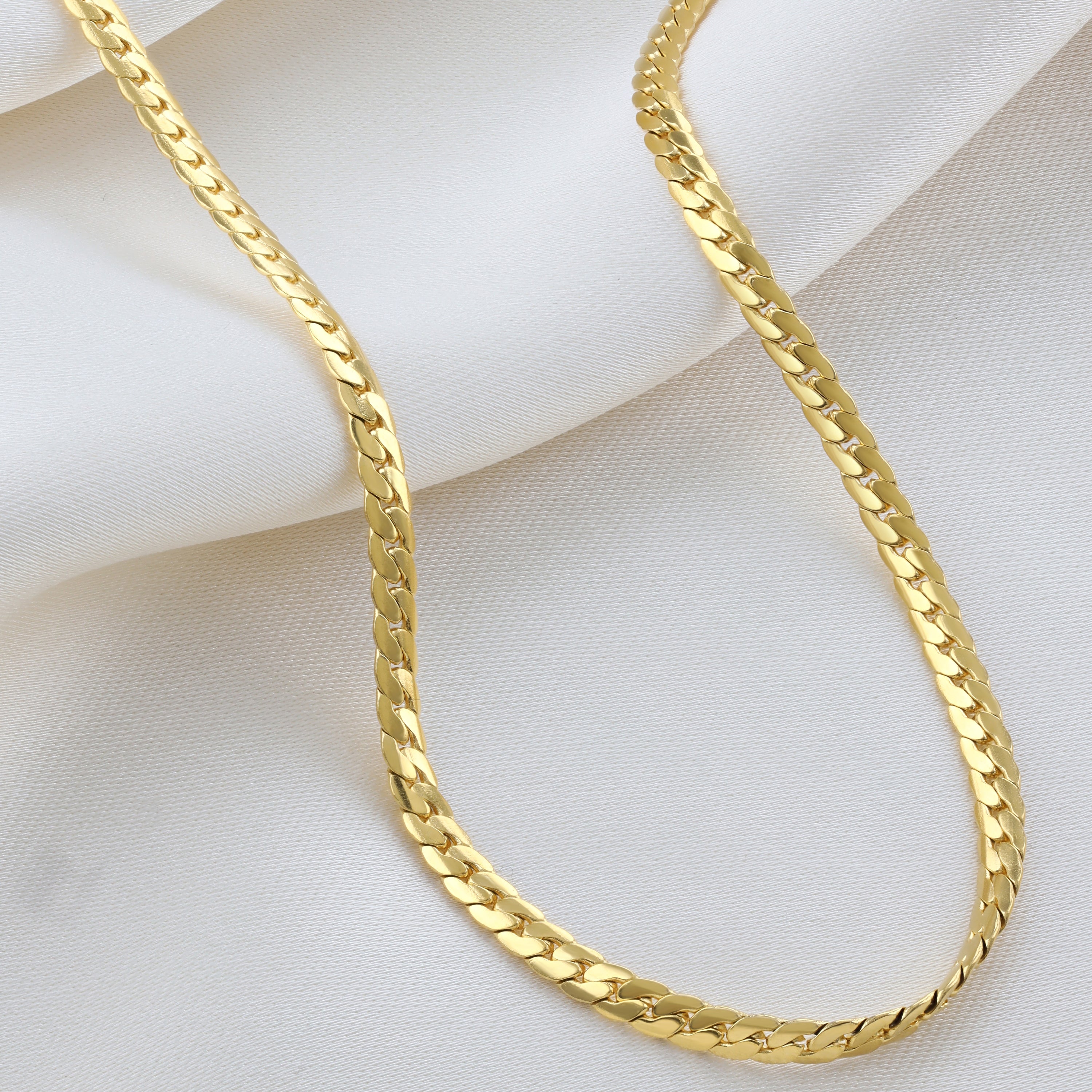 Cuban Link Necklace on Silk