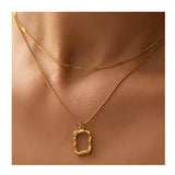 Dainty Two Piece Necklace Set on Neck