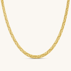 Flat Snake Blade Patterned Necklace