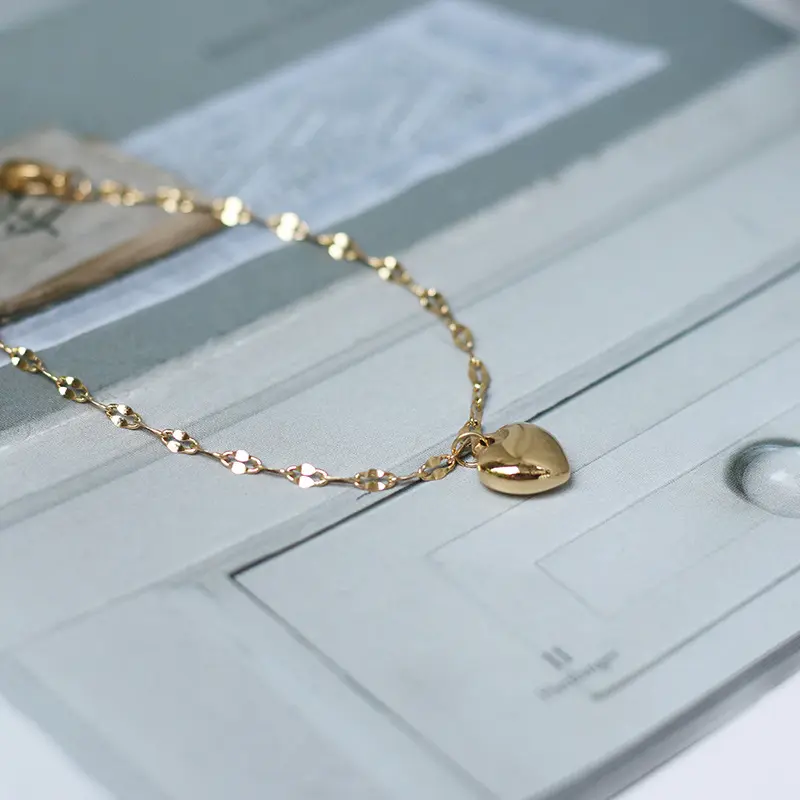 Heart Charm Bracelet on Material