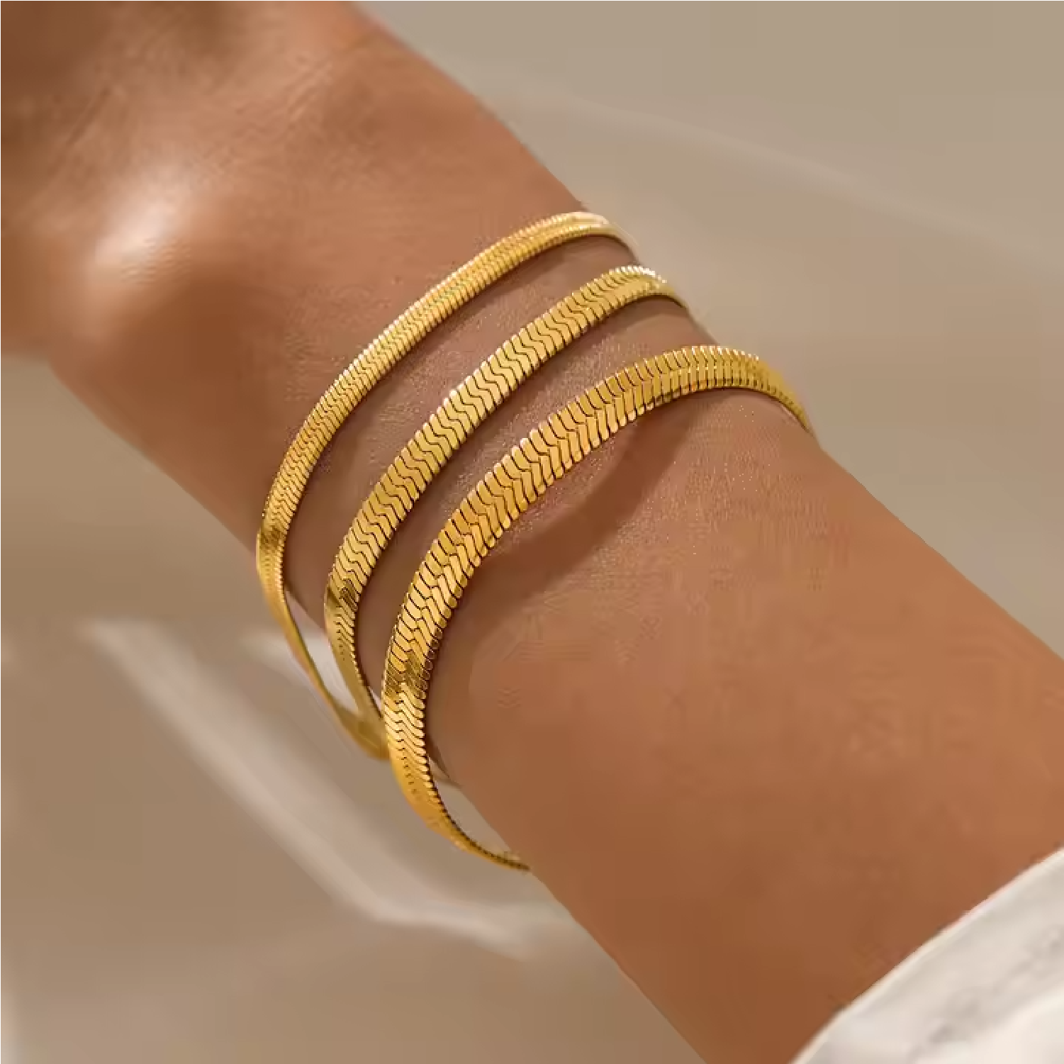 Herringbone Bracelet on Model