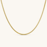 Herringbone Flat Snake Necklace Gold