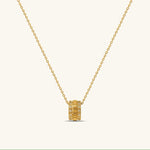 Karter Kristian Exclusive Barrel Pendant Necklace Gold