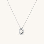 Oval Pendant Necklace Silver