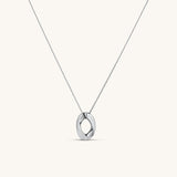 Oval Pendant Necklace Silver