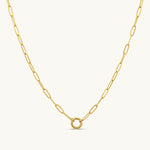 Paperclip Necklace with Round Clasp