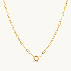 Paperclip Necklace with Round Clasp