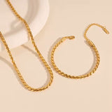 Snake Chain Necklace and Bracelet on Silk