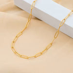Textured Paperclip Chain Necklace on Silk
