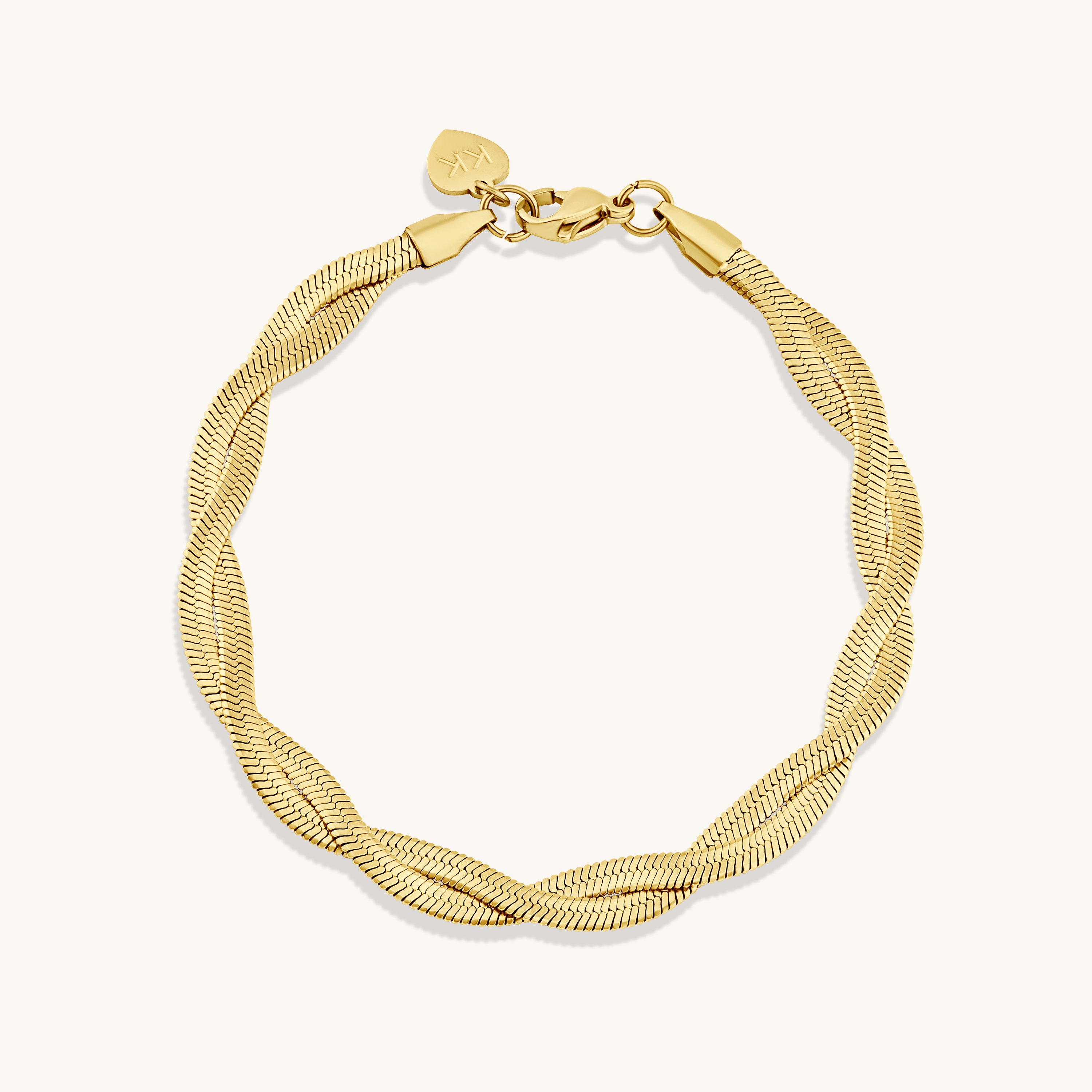 Twisted Double Layer Herringbone Snake Bracelet